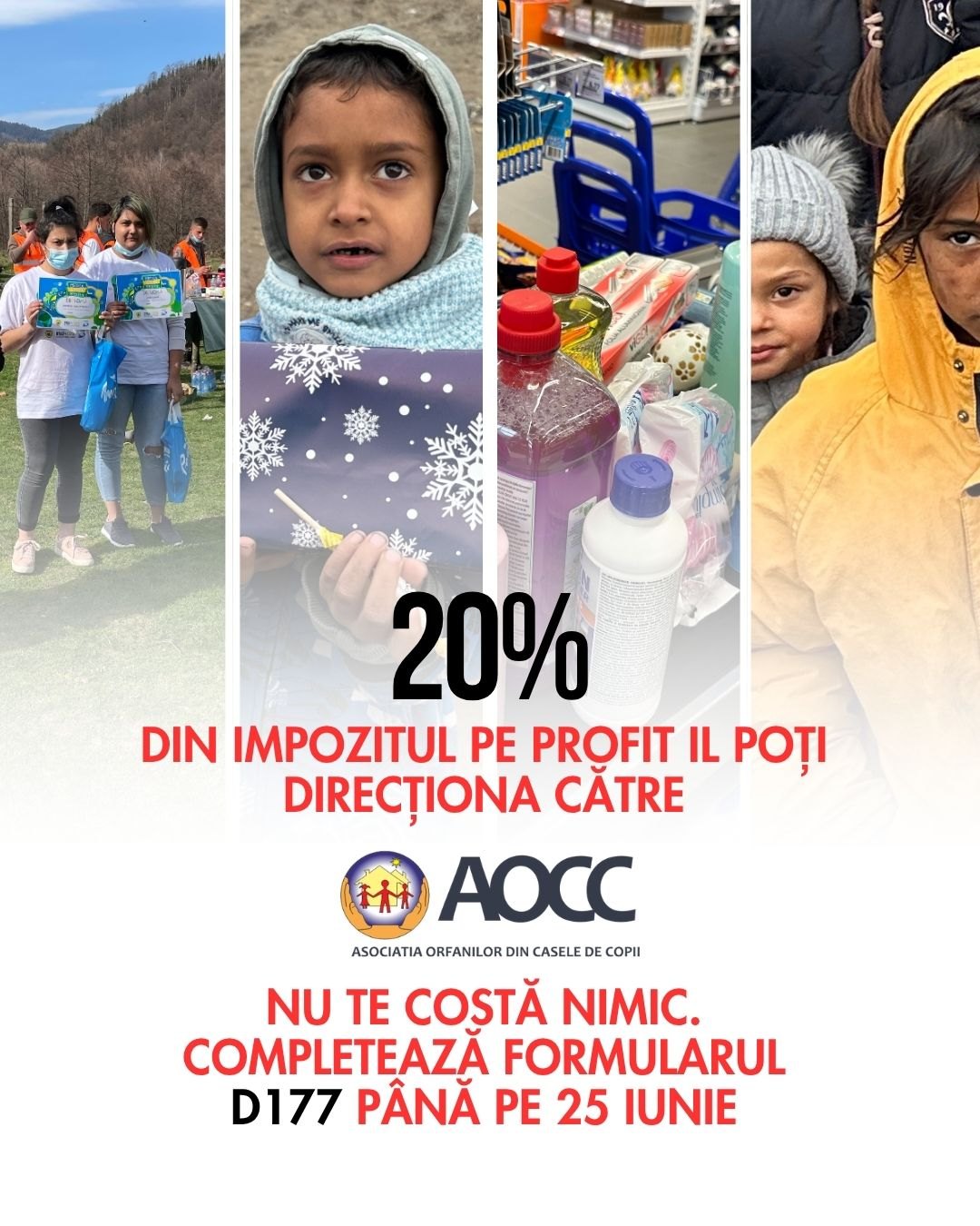 Afiș AOCC pentru sponsorizări din impozitul pe profit