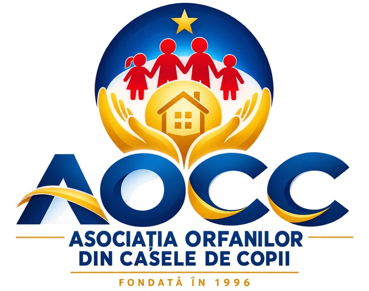 Emblema color AOCC, cu simbolul familiei, casei și mâinilor protectoare
